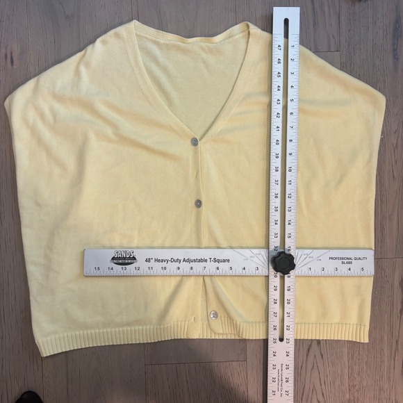 Butter Yellow Knit Cardigan Top Short Sleeve Button Down Lightweight Sweater - Picture 5 of 5